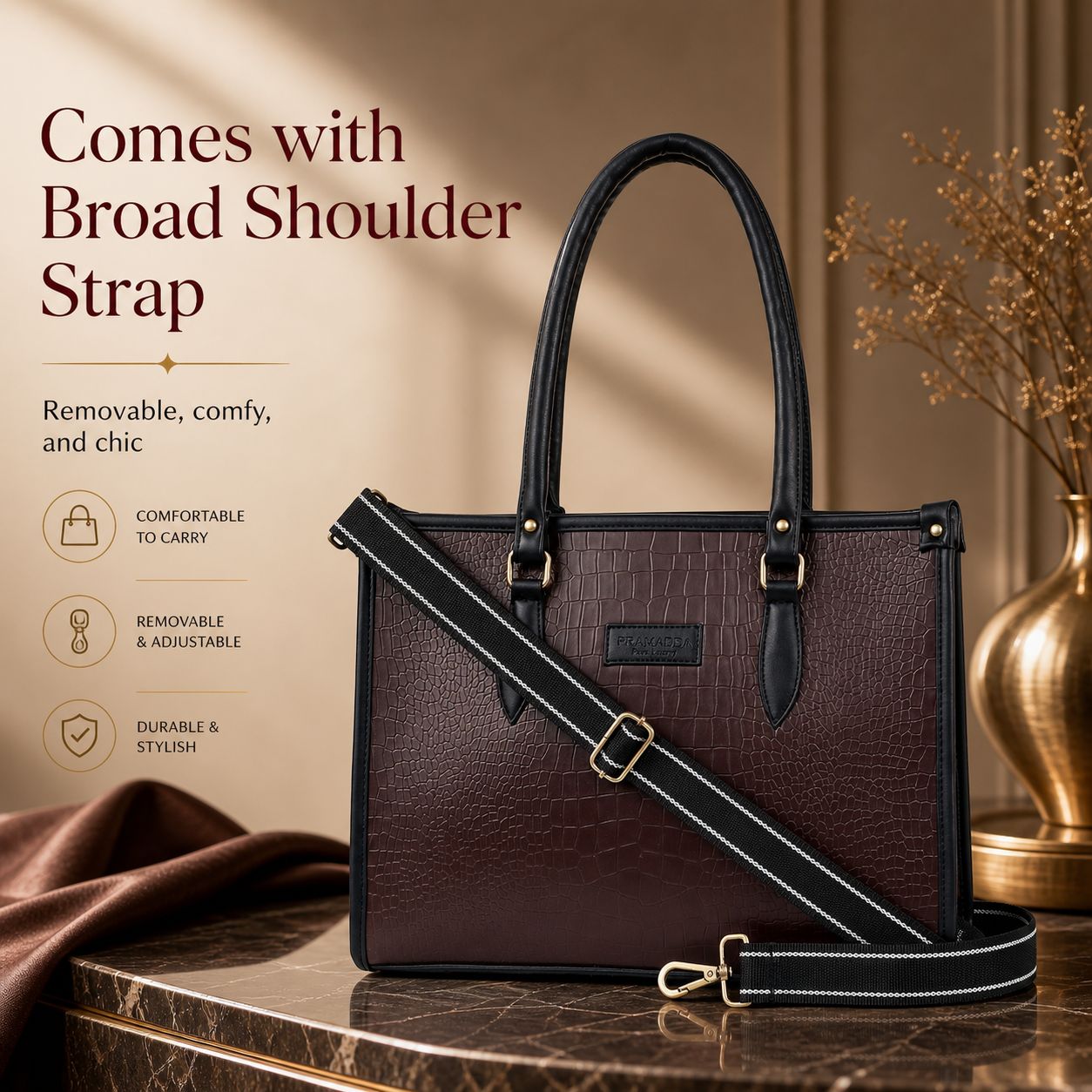 Bianca Croco Leather Tote Bag