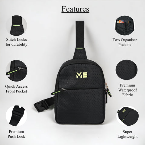 ME PACK BY Pramadda Chest Bags ( Classic Black )