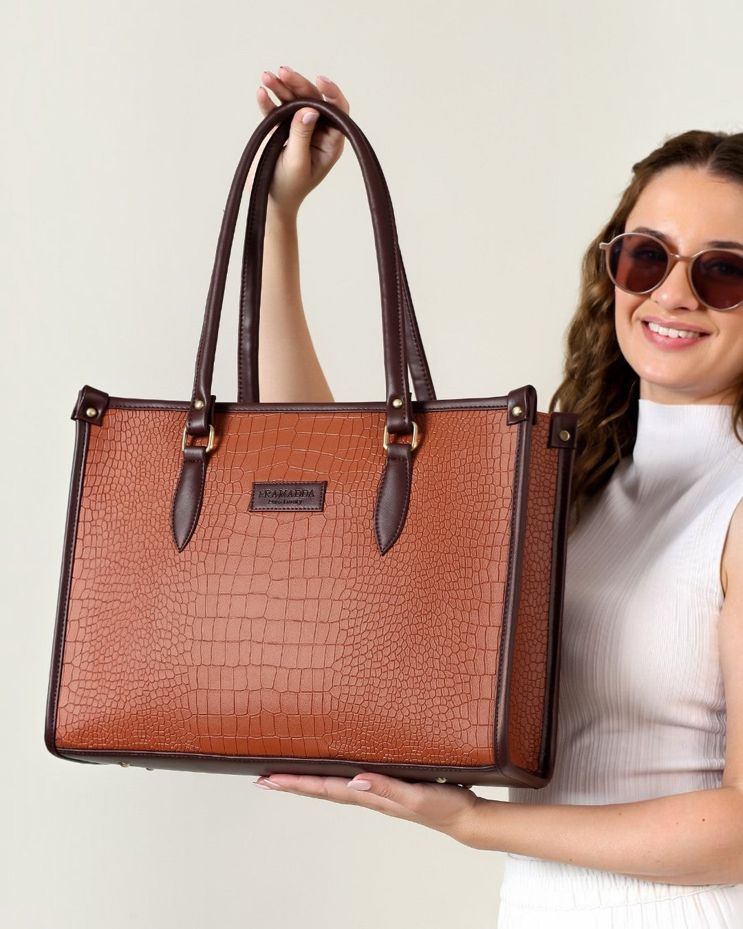 Bianca Croco Leather Tote Bag