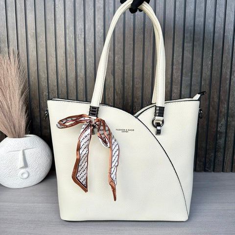 Elegant Off White Kim tote bag for women