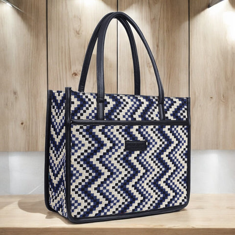Myra Wavy Black Multicolor Women Tote Bag