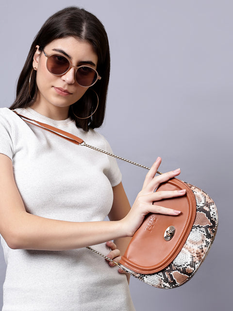 Royal Tan Half Moon Purse For Women