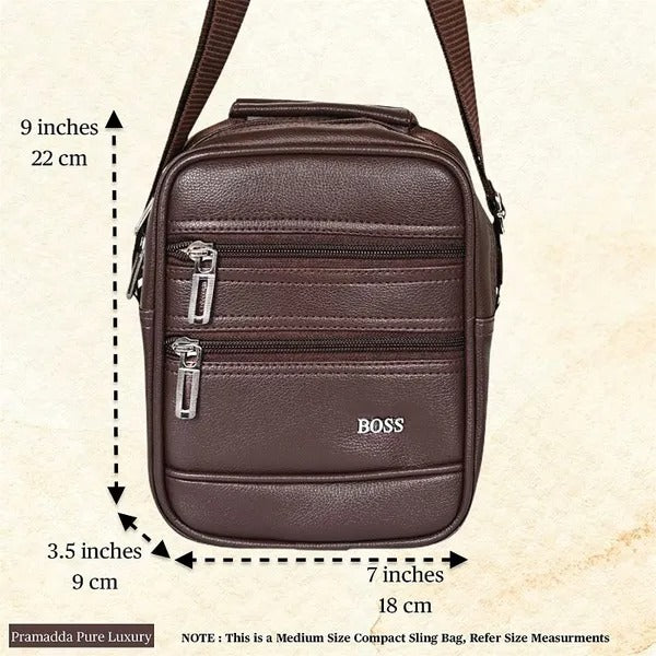 Tourister Vegan Leather Sling Bag For Men Travel