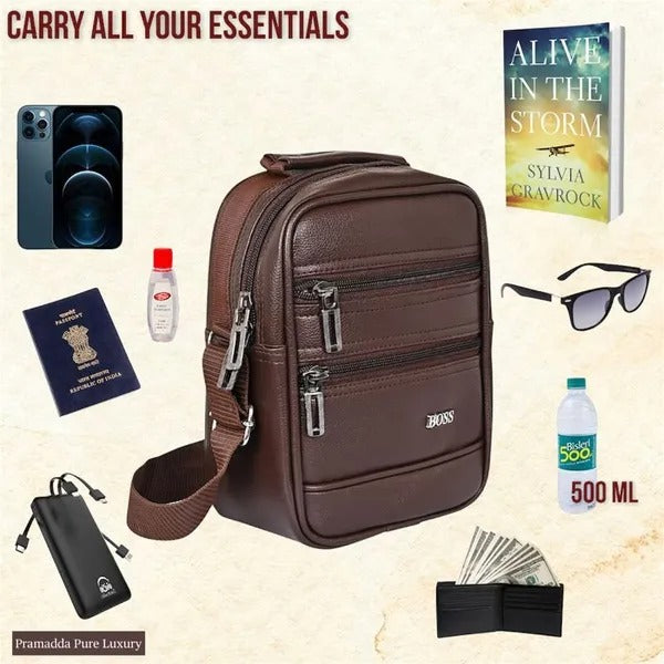Tourister Vegan Leather Sling Bag For Men Travel