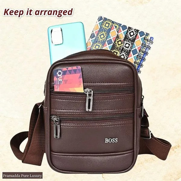 Tourister Vegan Leather Sling Bag For Men Travel