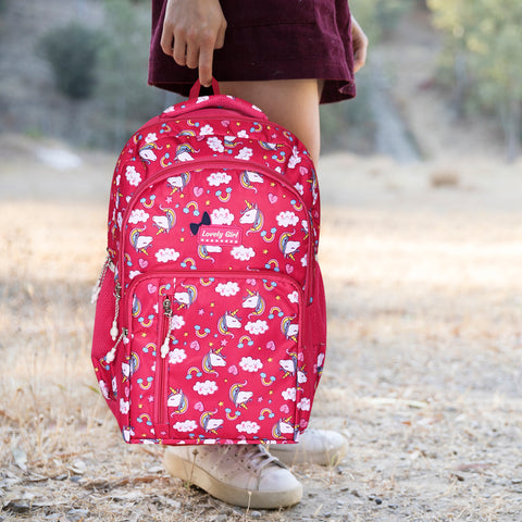 Stylish pretty pink Printed backpack for Girls For School, College, Office, Travel.
