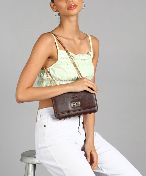 Stylish Mocha Brown Phuket Mobile sling bag for women side shoulder purse