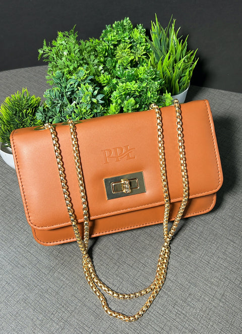 Royal Tan Ibiza Sling bag for women Side Shoulder Chain purse.