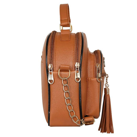 Elegant Chocolate Brown Dorry crossbody Sling Bag For Women