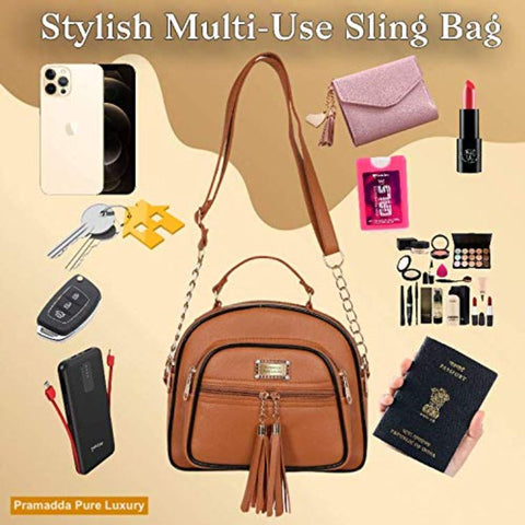 Elegant Chocolate Brown Dorry crossbody Sling Bag For Women