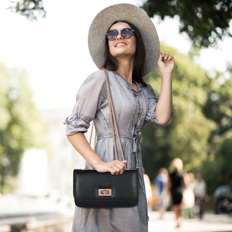 Elegant Black Phuket Mobile sling bag for women side shoulder purse