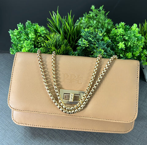 Classic Beige Ibiza Sling bag for women Side Shoulder Chain purse.