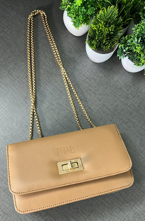 Classic Beige Ibiza Sling bag for women Side Shoulder Chain purse.