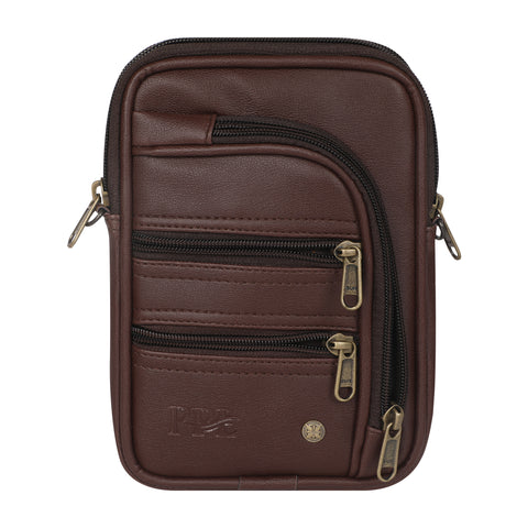Trendy Brown 7 zip sling Bag for men