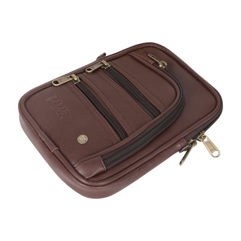 Trendy Brown 7 zip sling Bag for men
