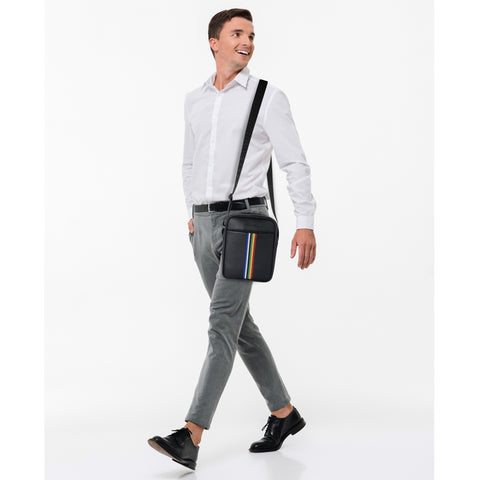Elegant Black Tourister Rainbow Sling Bag For Men Side Crossbody Bag