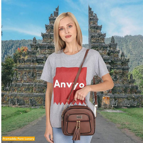Elegant Chocolate Brown Dorry crossbody Sling Bag For Women