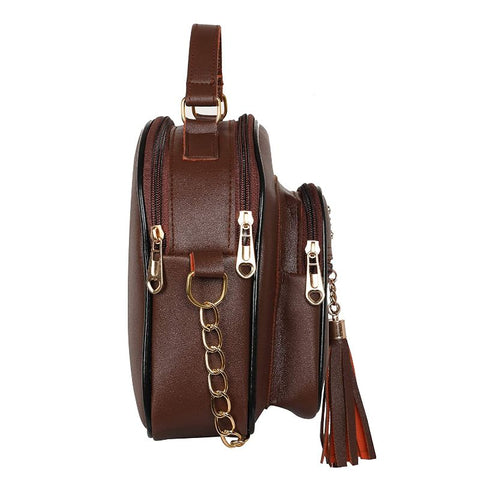 Elegant Chocolate Brown Dorry crossbody Sling Bag For Women