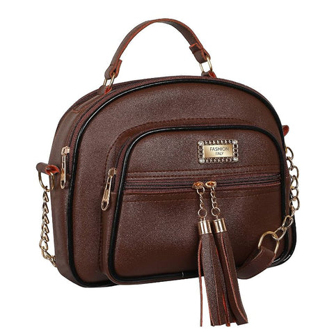 Elegant Chocolate Brown Dorry crossbody Sling Bag For Women
