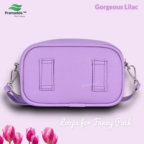 Gorgeous Lilac Check Emboss Crossbody Sling Cum waist bag for Women.