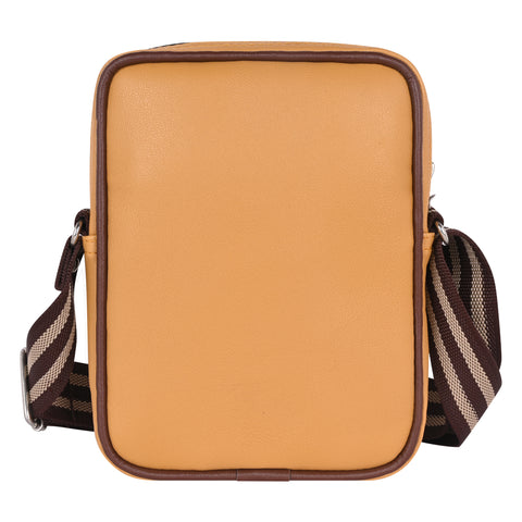 Pramadda Pure Luxury Paris Sling Bag For Men Women | Side Crossbody Travel Bag | Top Grain Vegan Leather Supreme Quality Tourister Bag. ( Classic Mustard )
