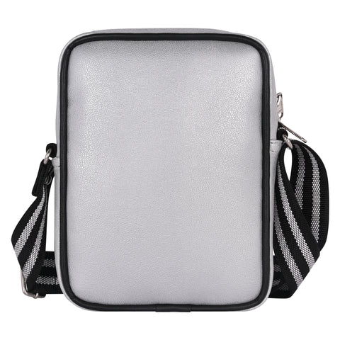 Pramadda Pure Luxury Paris Sling Bag for Men Women | Side Crossbody Travel Bag | Top Grain Vegan Leather Supreme Quality Tourister Bag. ( Mercury Silver )
