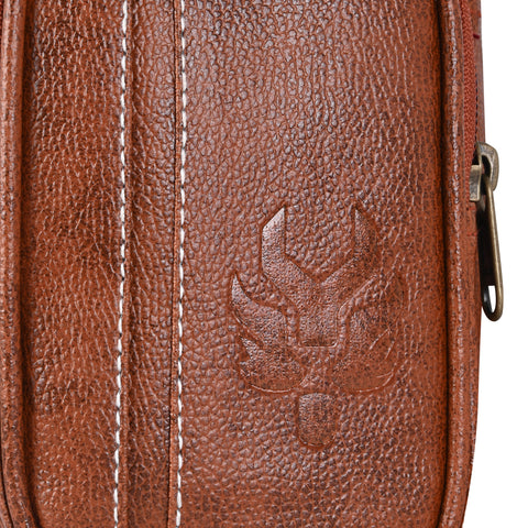 Royal Tan Leo Mobile Sling Bag For Men Side crossbody Bag.