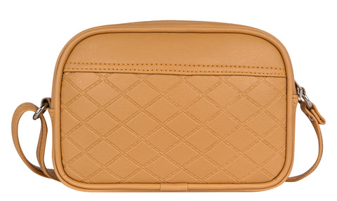 Classic Mustard Faux Leather Emboss Sling Bag | Side Crossbody Shoulder Bag | 9 x 6 x 2 inch.