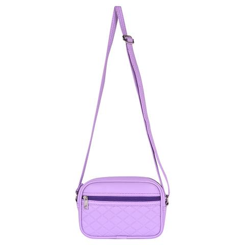 Gorgeous Lilac Check Emboss crossbody Sling bag for women