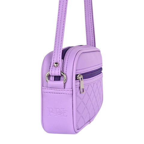 Gorgeous Lilac Check Emboss crossbody Sling bag for women