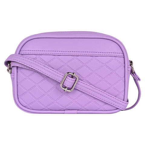 Gorgeous Lilac Check Emboss crossbody Sling bag for women