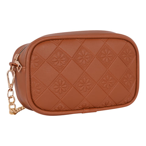 Stylish Beautiful Flower Emboss Crossbody Sling Bag For Women