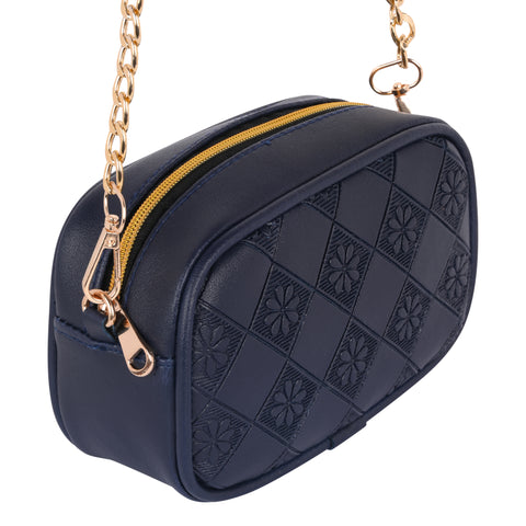 Stylish Beautiful Flower Emboss Crossbody Sling Bag For Women