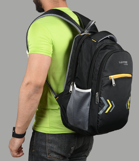 Lappee Air Black Casual Laptop Backpack With Rain Cover For Men and Women | Backpacks for School College Office.