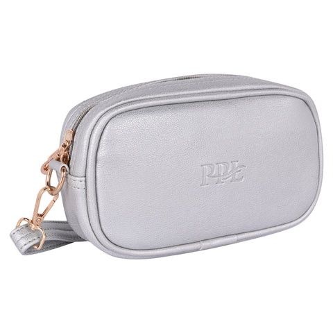 Classic Silver Mexico Sling Crossbody Shoulder Bag | 8 Inch | Top grain Texture