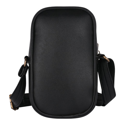 Pramadda Pure Luxury Classic Black Turkey Faux Leather Sling Bag For Men Women | Mobile Side Crossbody Bags | Best Sling Bag For Daily Use Morning Walks.