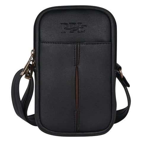 Elegant Black Turkey Mobile Sling Bag For Men