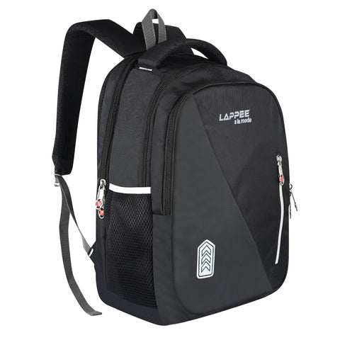Lappee Black Meta Pro Casual Laptop Backpack With Rain Cover For Men And Women | Backpacks For School College Office.