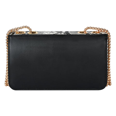 Classic Black Snake Sling for women side shoulder chain purse