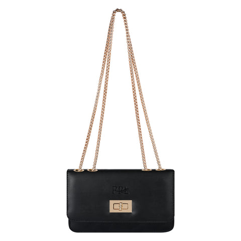 Elegant Black Ibiza Sling bag for women Side Shoulder Chain purse.