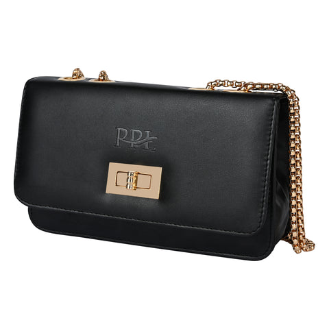 Elegant Black Ibiza Sling bag for women Side Shoulder Chain purse.
