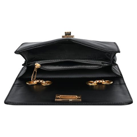 Elegant Black Ibiza Sling bag for women Side Shoulder Chain purse.