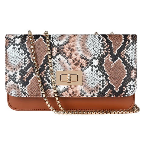 Royal Tan Snake Sling for women side shoulder chain purse