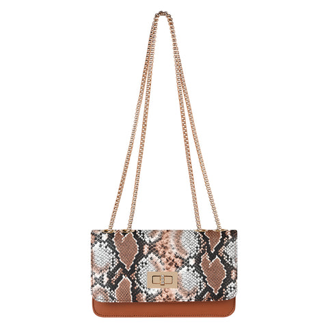 Royal Tan Snake Sling for women side shoulder chain purse