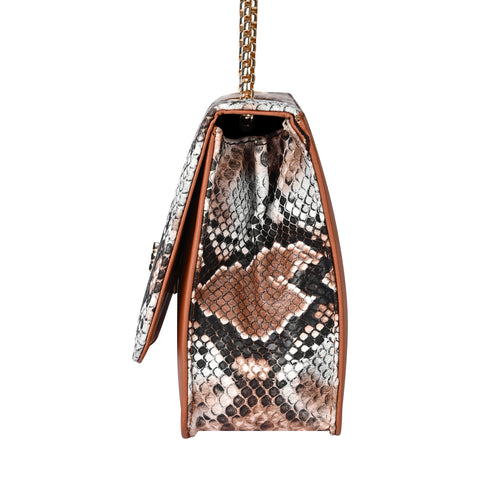 Royal Tan Snake Sling for women side shoulder chain purse