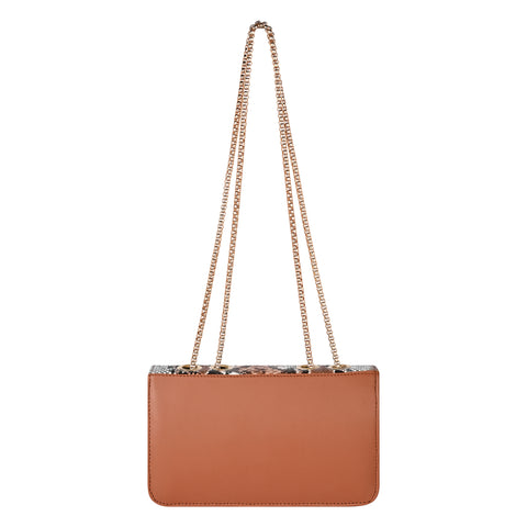 Royal Tan Snake Sling for women side shoulder chain purse