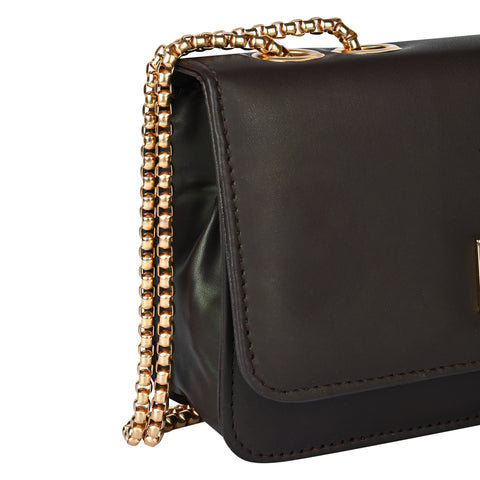 Stylish Mocha Brown Ibiza Sling bag for women Side Shoulder Chain purse.