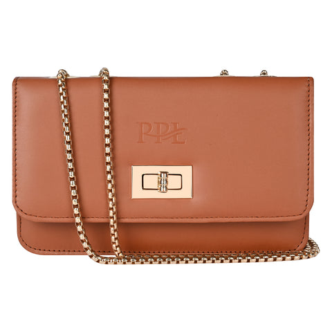 Royal Tan Ibiza Sling bag for women Side Shoulder Chain purse.