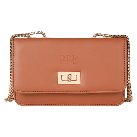 Royal Tan Ibiza Sling bag for women Side Shoulder Chain purse.