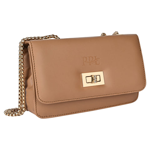 Classic Beige Ibiza Sling bag for women Side Shoulder Chain purse.